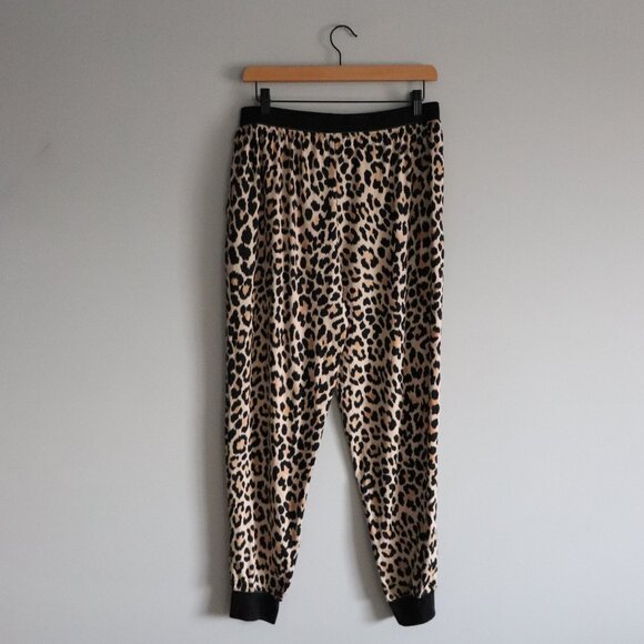 Kate Spade Leopard Print Black Medium 2-Piece Henley Jogger Pj Lounge Set - Picture 11 of 15